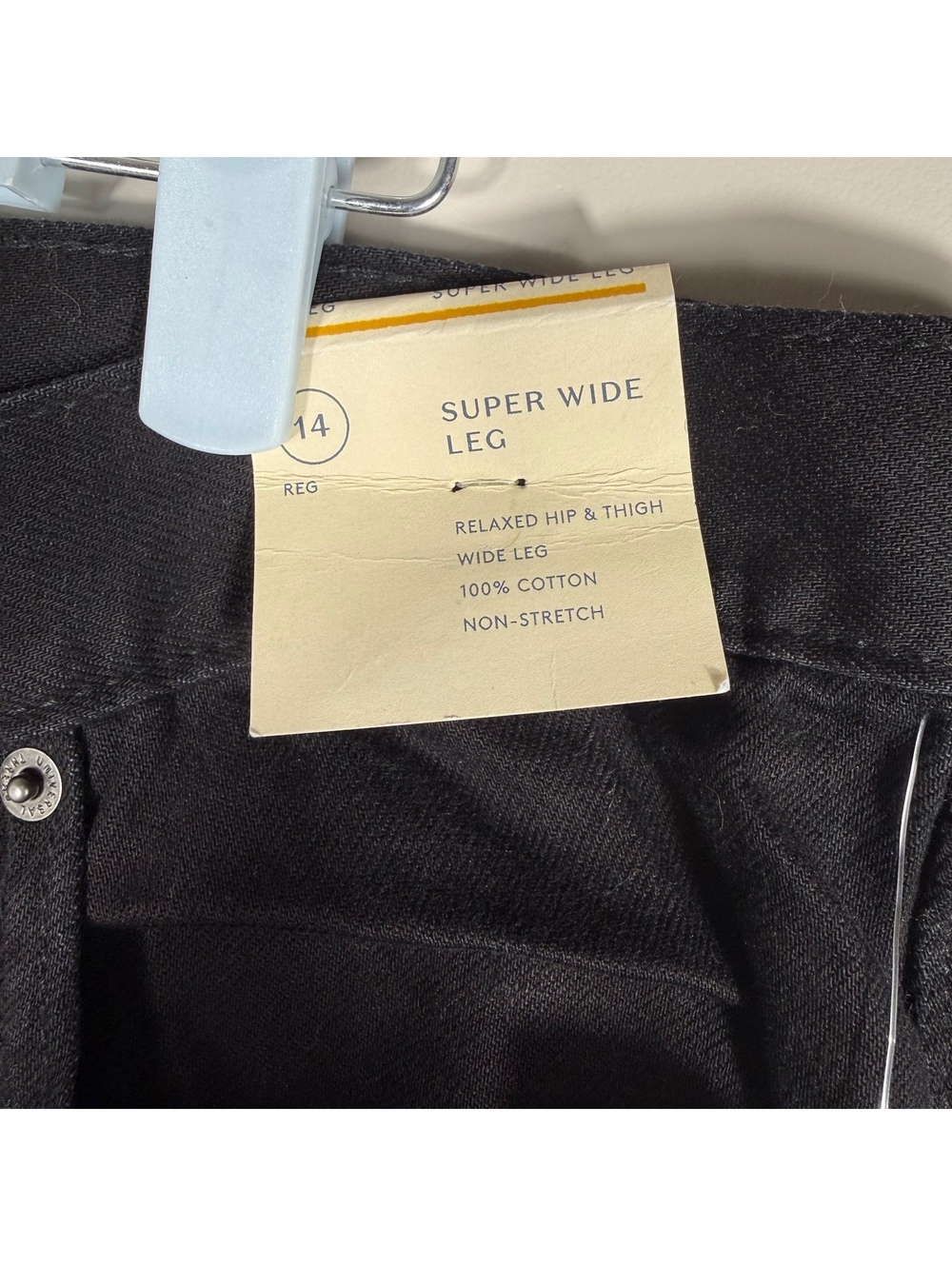 Black Super Wide Leg Jeans Y2K Wide Leg Denim Casual Everyday | 14 - Picture 3 of 3